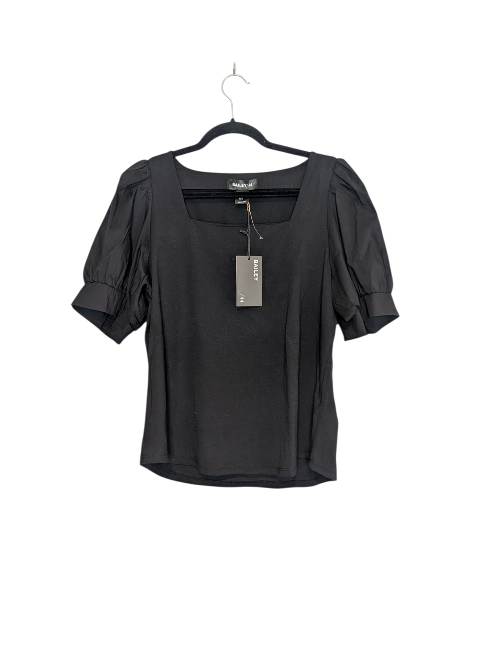 NWT Bailey 44 Black Square-Neck Puff Sleeve Top Sz.XL